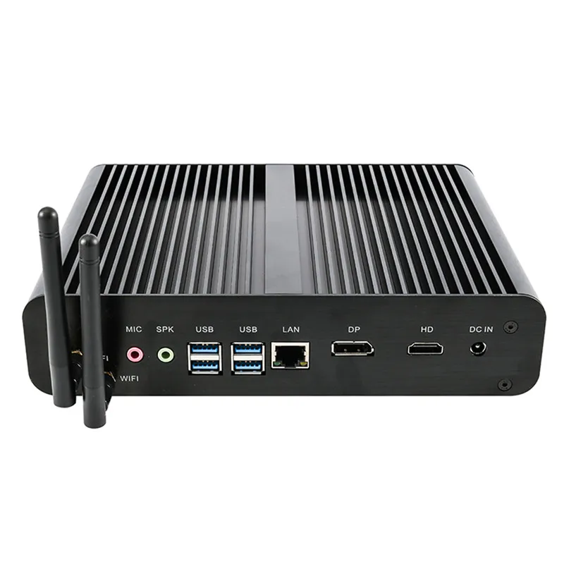 

Fanless Mini PC Core i7 10510U 8565U M.2Msata+2.5'' SATA Computer HTPC Nettop Nuc DP HD-MI, Black