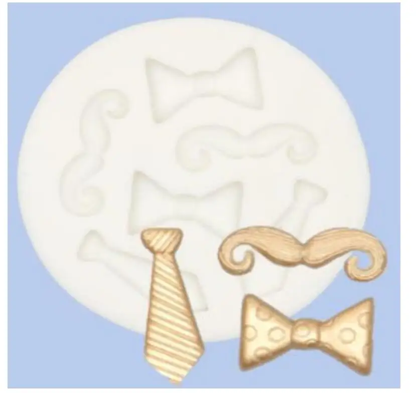 

bear bow tie father's day Silicone Mold sugar craft fondant tools cake decorating soap mould baking tool DIY kitchen