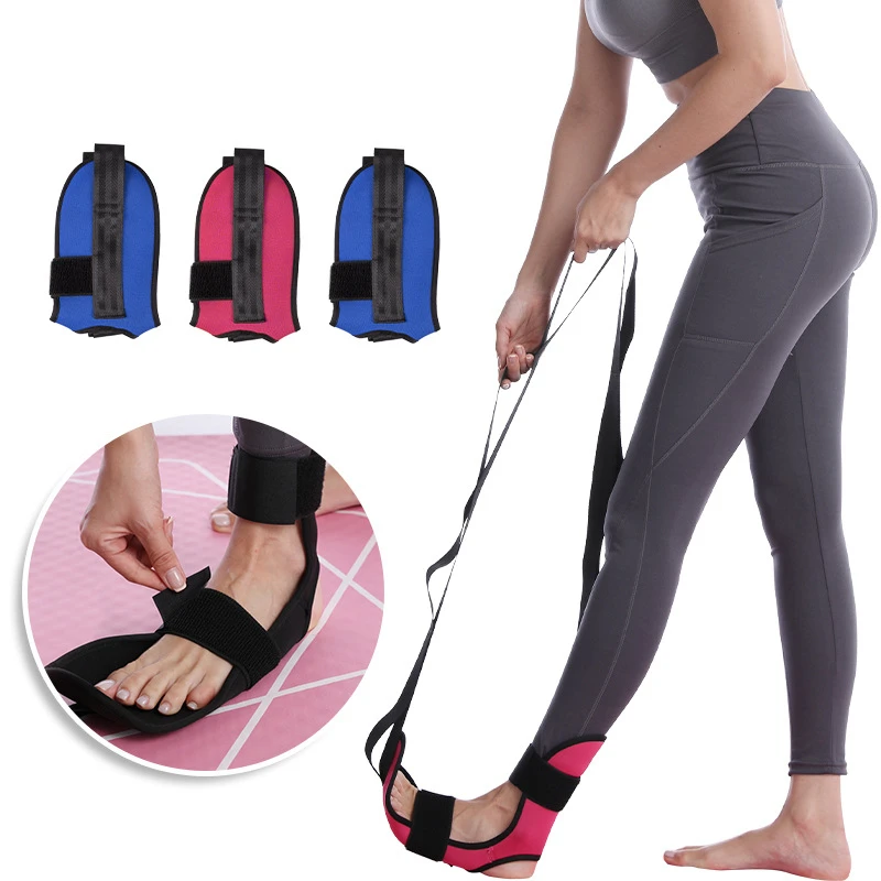 

High Quality Fitness Yoga Leg Stretcher Ankle Foot Stretching Strap For Plantar Fasciitis Recovery, Black, pink, blue