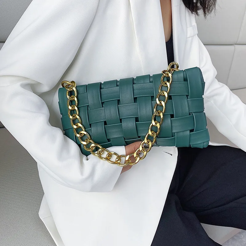 

2020 fashion hollow weave chain underarm crossbody bags cluth women purses handbags, Red,green,white,black,brown