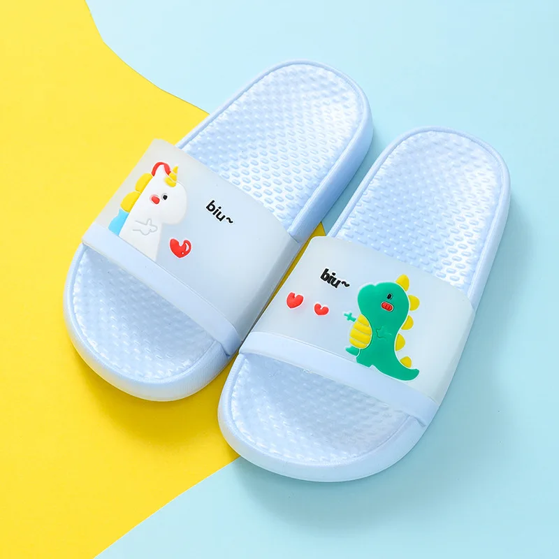 
Summer Beautiful Kids Cartoon Dinosaur Slippers Non-slip PVC Plastic Bathroom Children Boys Girls Sandals Slippers Customized 