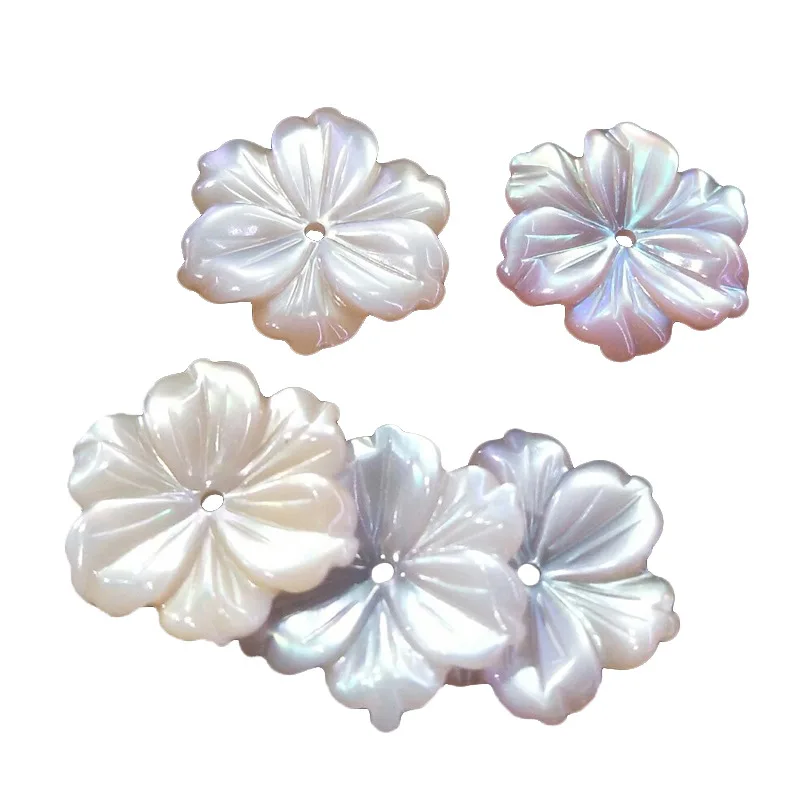 

Wholesale exquisite mother of pearl shell carved flower beads for jewelry, White,pink, yellow ,black