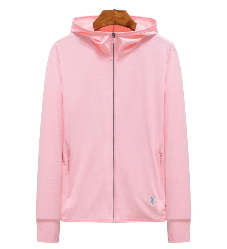 

Men Women UPF 50+ Sun Protection Long Sleeve Full Zipper Jacket Hoodie Cooling Shirt with Pockets Hiking Outdoor Performance