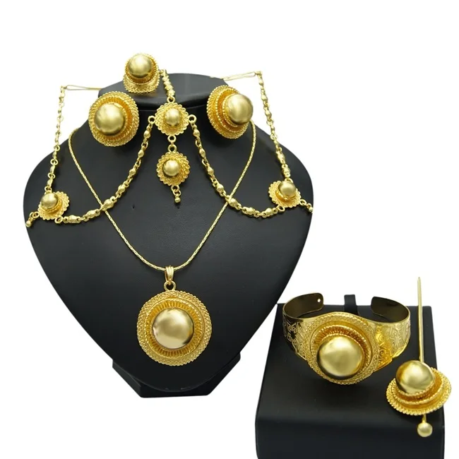 

2019 Private Label African 18K Dubai Gold African Jewelry Sets