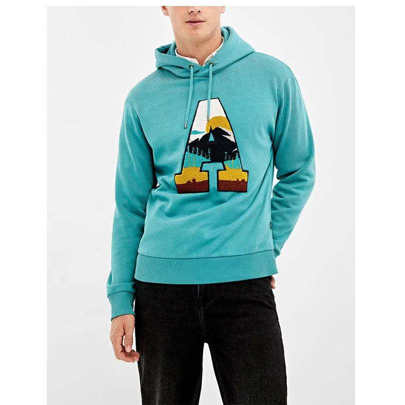 

Gold Supplier OEM Custom High Quality Mens Chenille Embroidery Pullover Hoodie