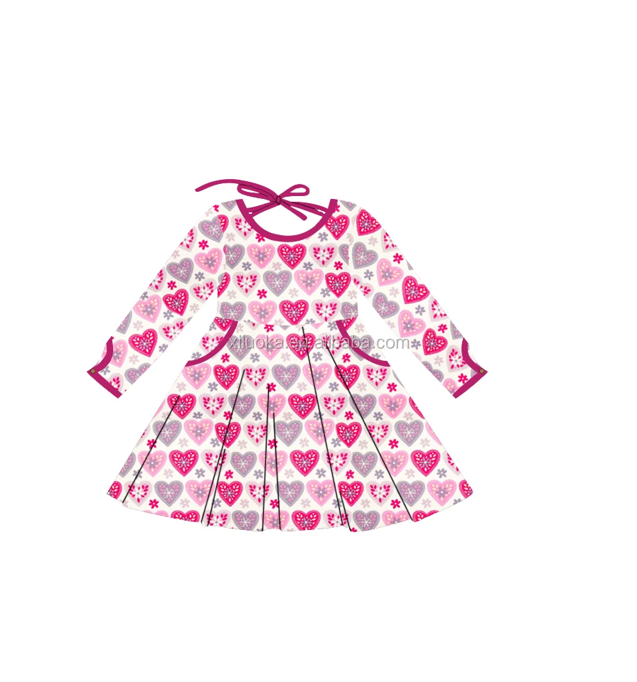 

Wholesale Children Boutique Clothing Valentine's Day Kids Clothes Dresses