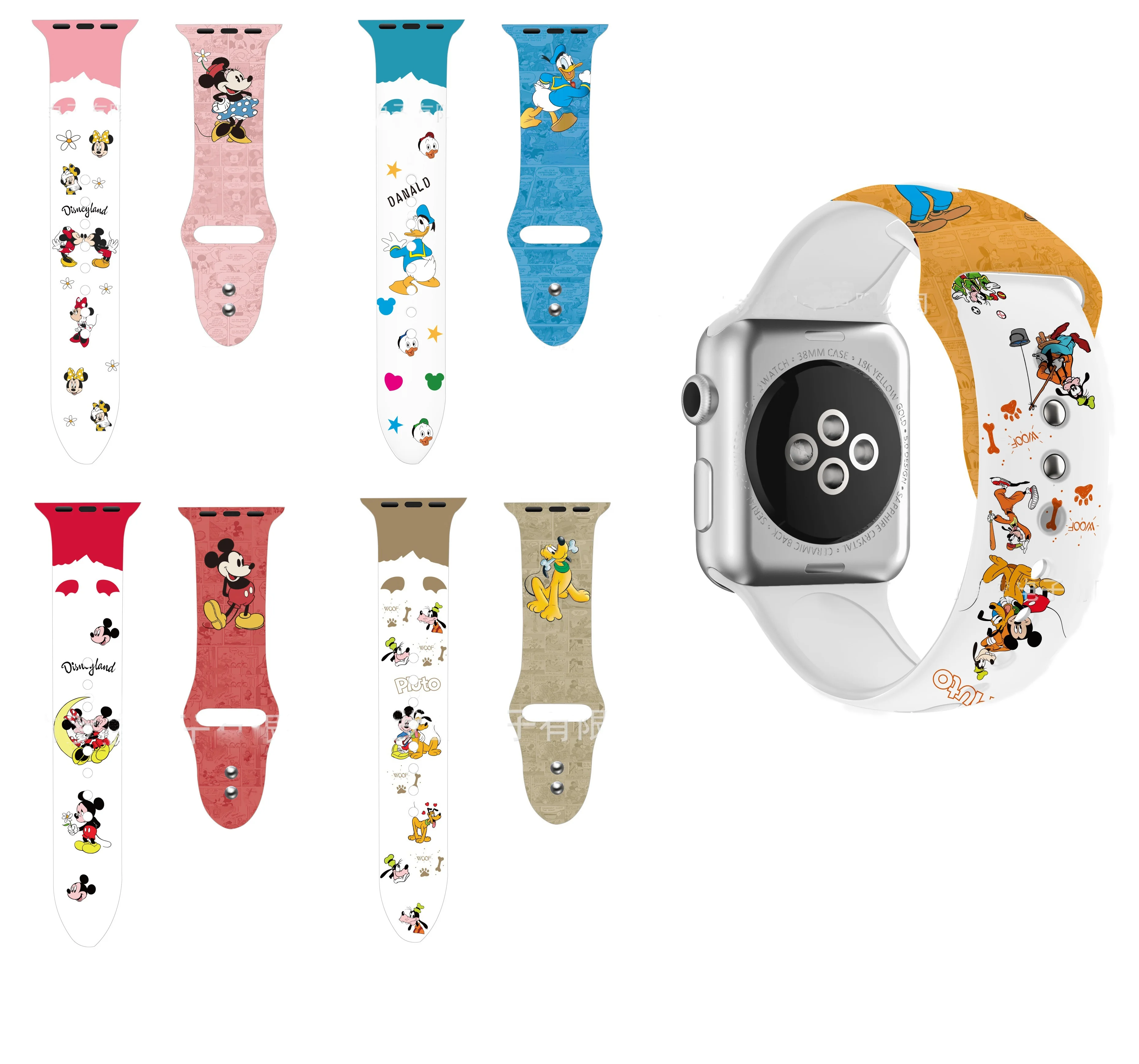 

Minnie Mickey Donald Duck Cartoon Bands for Apple Watch 40mm Strap for iWatch 42mm 44mm Free Shipping, Colorful