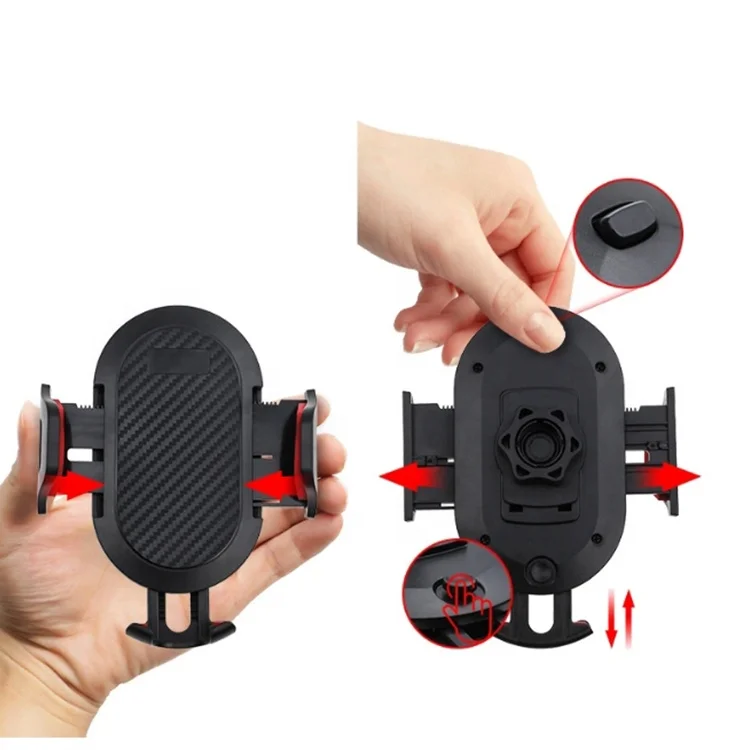 

360 One Button Release Convenience Gravity Suction Cup Car Holder For Phone, Black +red/gray