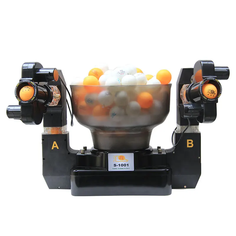 

HUIPANG S1001 Automatic table tennis serve robot Two service heads.Two exits.Ping Pong Robot, Black