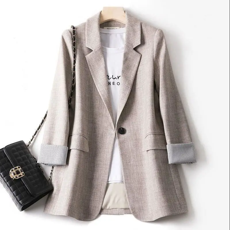 S-8XL Large Size Blazer Women's Korean Spring Autumn New Loose Casual blazer Plus Size Coat Top Chubby Women Jacket