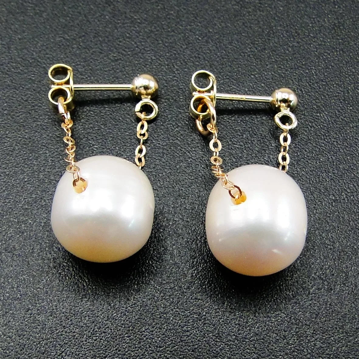 

14K Gold Filled Pearl Chain Earrings Women's Natural Freshwater Pearl Drop Earrings Pearl Drop Earrings Fine Jewelry