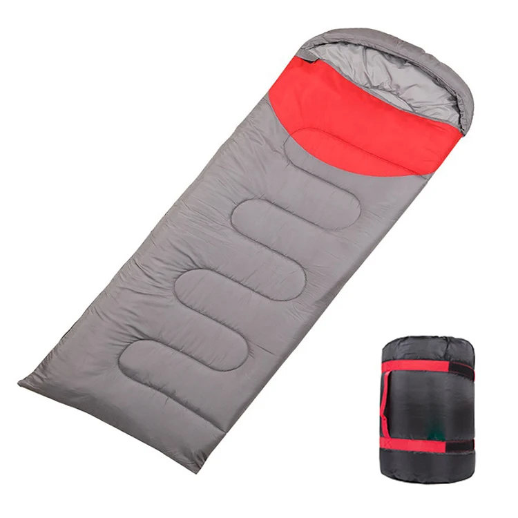 

2019 New style portable sleeping bag thicken cotton winter mummy down sleeping bag for camping travel hiking, Blue*grey;red+grey