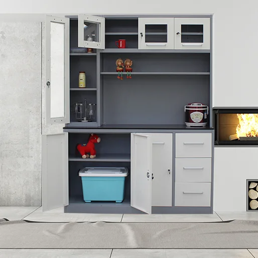 Cheap Portable Modular Steel Kitchen Cabinets Price For Home - Buy