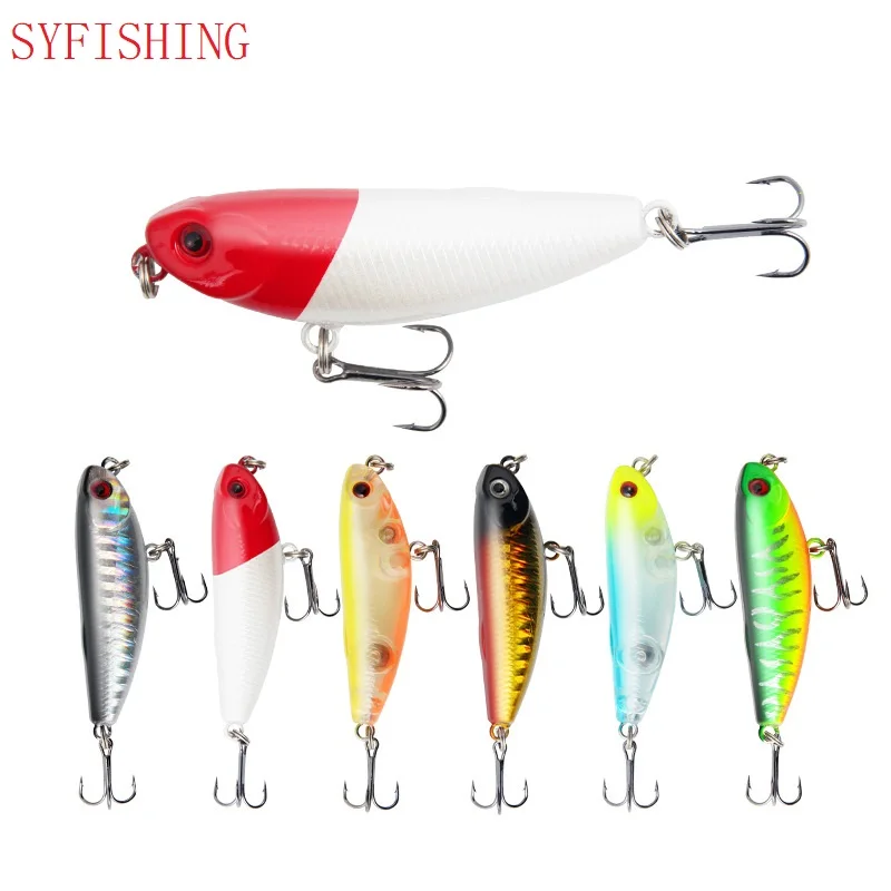 

New 5cm 5g Rockfishing Fishing Lures Pencil Woblers Mini Topwater Floating Pike Artificial Bait For Fishing Baits Fish Wobblers, 6 color