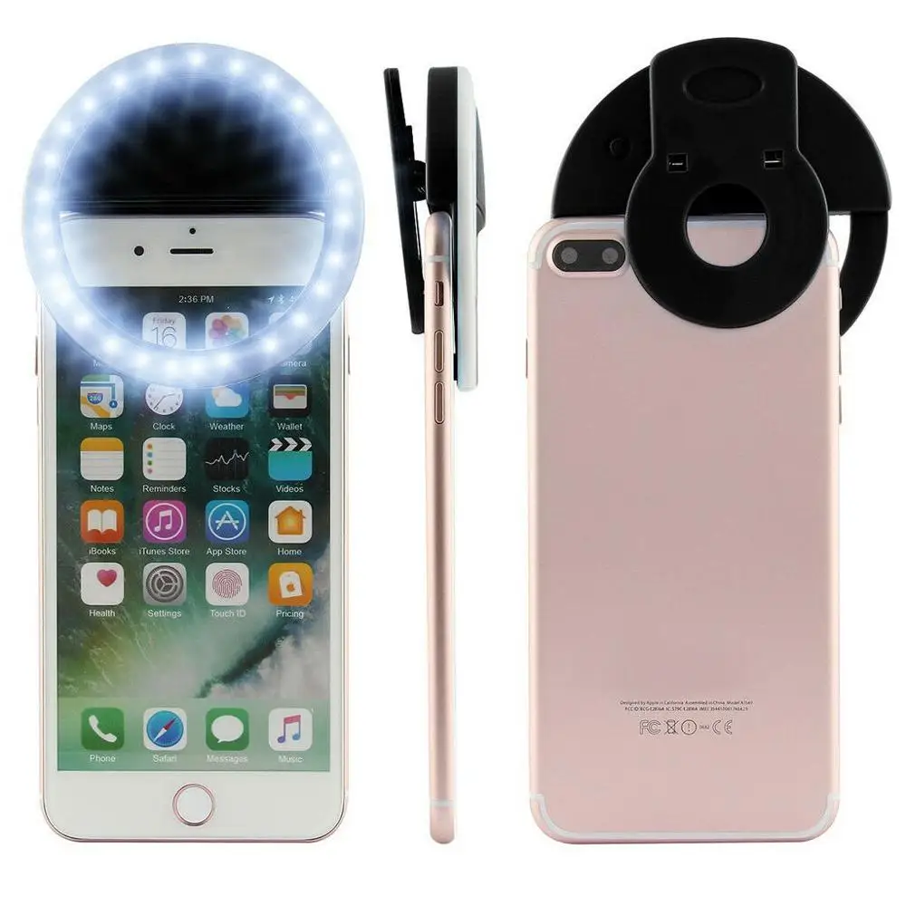 

2020 Wholesale portable rechargeable usb camera flash phone led selfie ring light