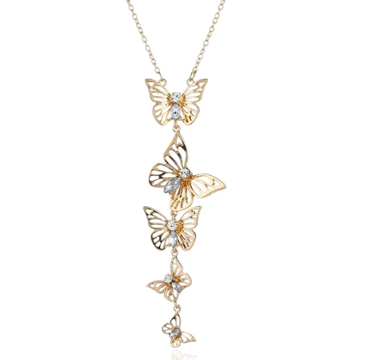 

Korean Fashion Hollow Butterfly Necklace Long Necklace Women's Jewelry Wholesale
