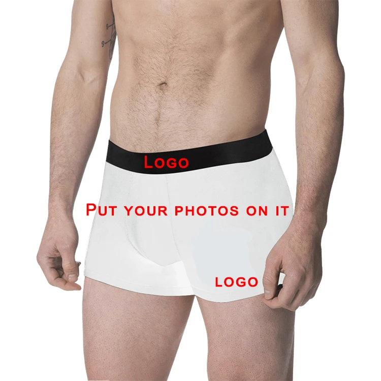 

Dropship Custom printed face Customized design seamless men's boxer fashion striped boxer briefs