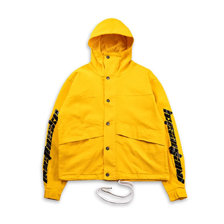 

Buy Printed Jacket Hoodie Wholesale Windbreaker Jacket Coat Men, Yellow/black