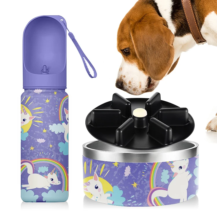 

2022 Hot sale New Pet Accessories Pet Bowl Dispenser with Dog Food Feeder Pet Water bottle