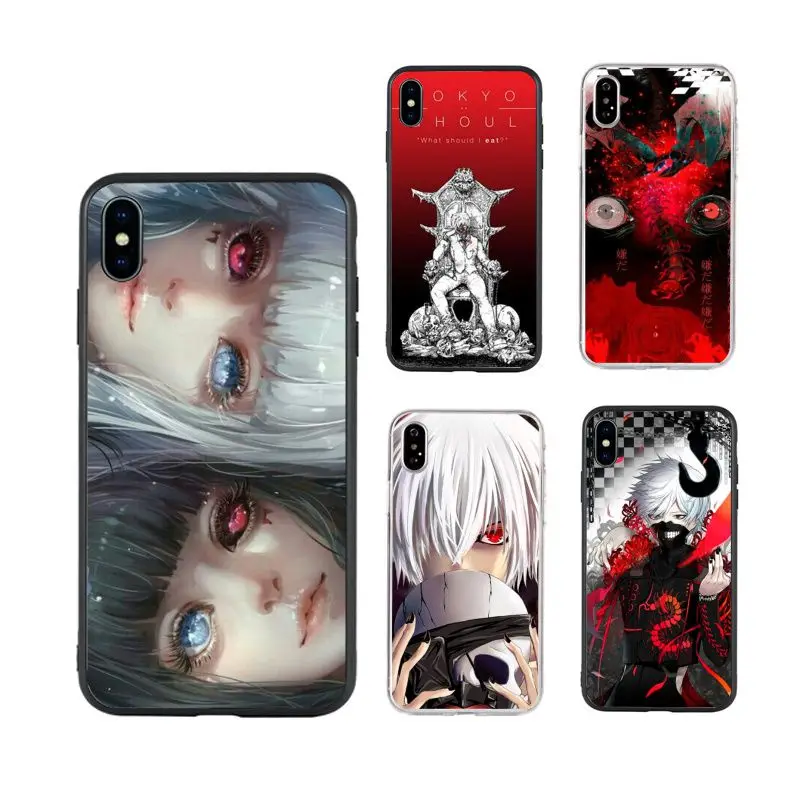 

Japanese anime Tokyo Ghoul hot selling cute art Phone Case for iPhone X XR Xs Max 11 11Pro 11ProMax 12 12pro luxury fundas, Black/transparent