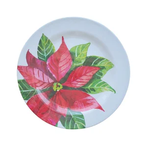 Image of 2018 oem service newest melamine round shape printing rose plate