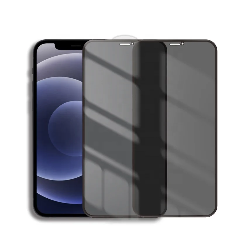 

Privacy 9H HD temper glass screen protector For apple iphone 12 11 pro max XR XS Max 6 7 8 plus full coverage film, Black,white