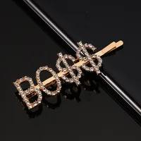 

Factory Stock Fashion Crystal Hairpin Shiny Rhinestones Smile Face Letters Hair Clips Hair Accessories for Women Hair Jewelry