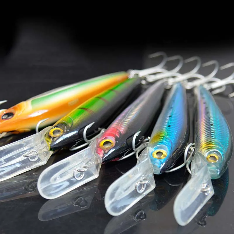 

18cm/100g Minnow Bait Fishing Lure Big Hard Plastic Artificial Bait Big Game Lure Fishing Tackle China Hook Deep Suspension, As picture