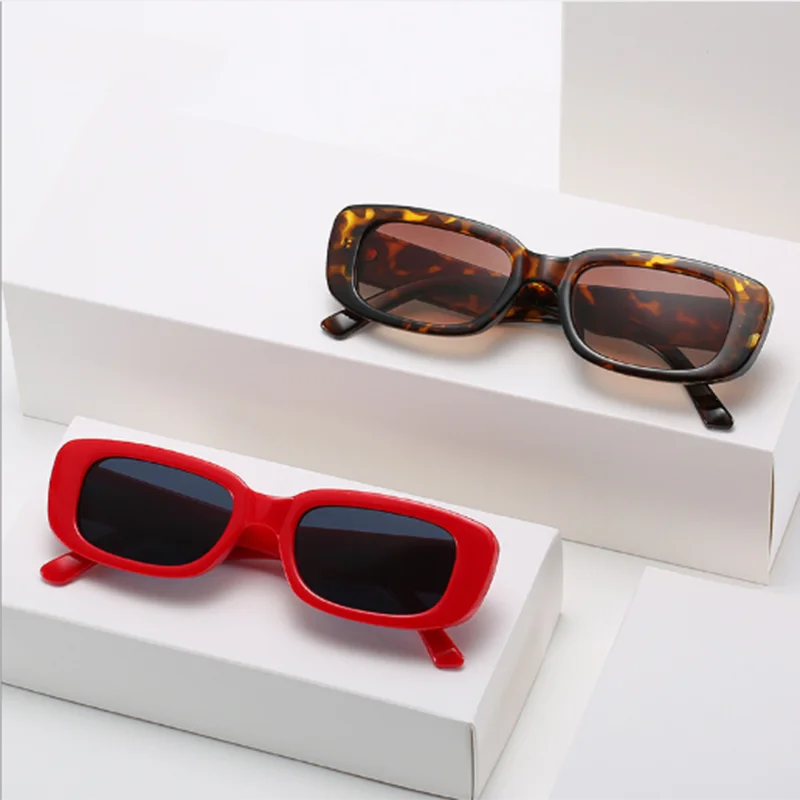 

2021 Wholesale PC Brand Designer Retro Slim 90s Rectangle Sunglasses, Multi-select