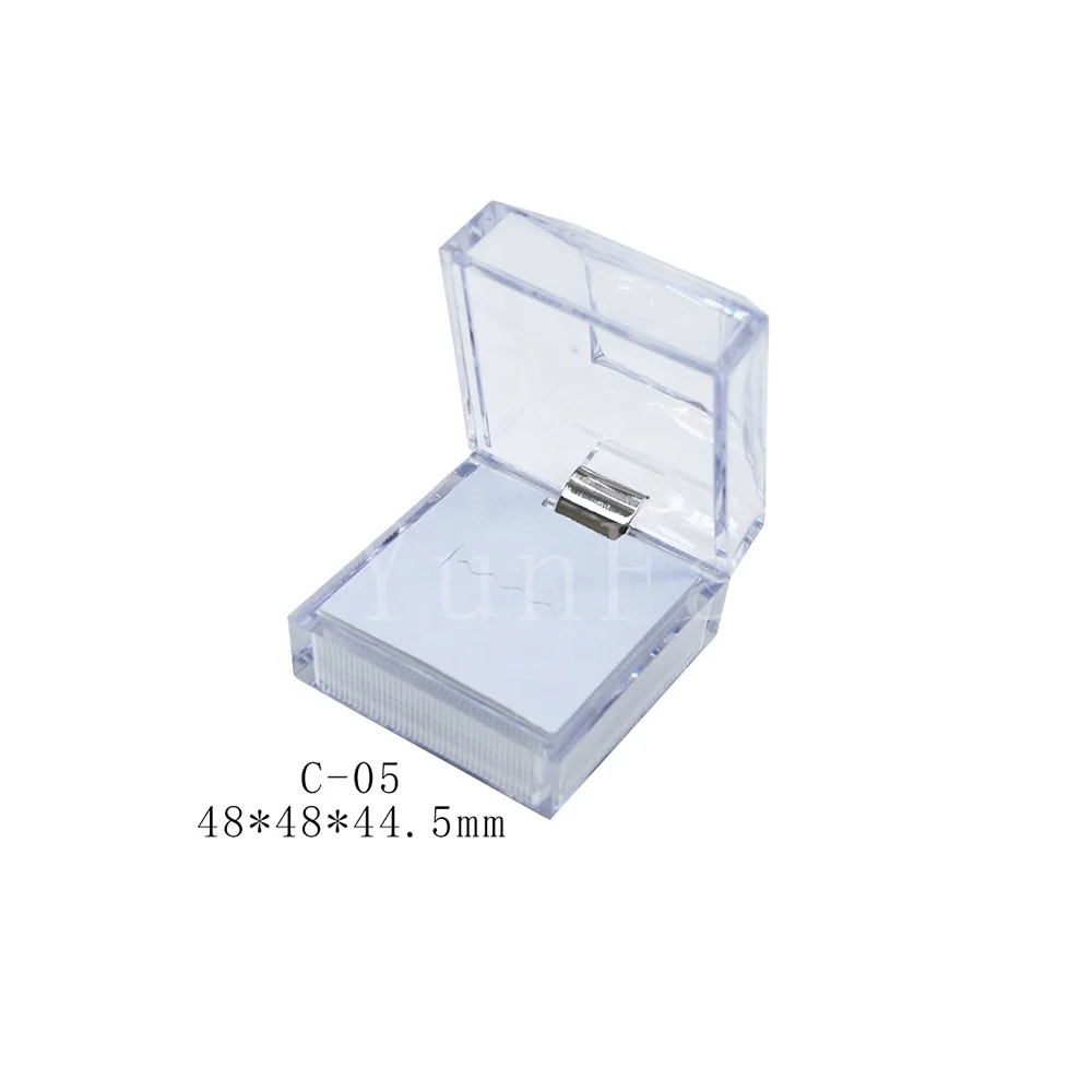 

Simple Clear Crystal Ring Acrylic Jewelry Packaging Box with Insert, Transparent