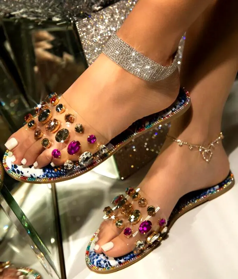 

new Diamond Shoes Flat Women Hot Selling Diamond Set Slippers Women's Shoes Sandals 9102 shoes woman