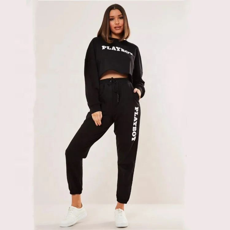 

Women casual wear 100%cotton o neck sweatshirt sets online sale Guangzhou manufacturer