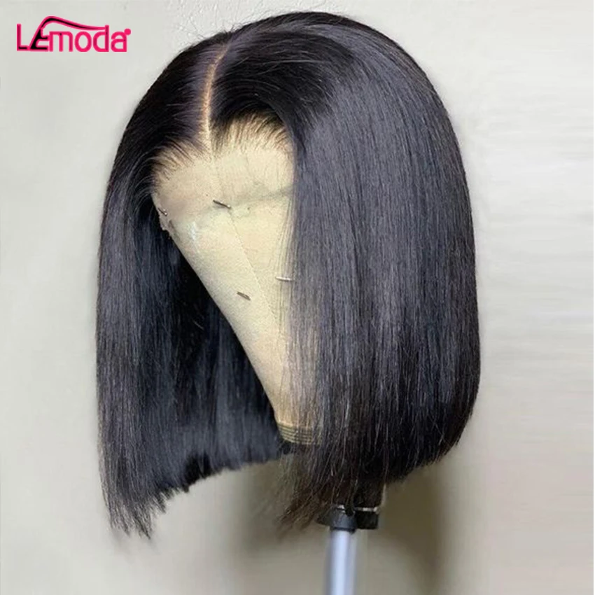 

Factory Price Short Straight Bob Wigs 13x4 Lace Front Human Hair Wig Brazilian Virgin PrePlucked Glueless 150 180 Density Wig, Natural color lace wig