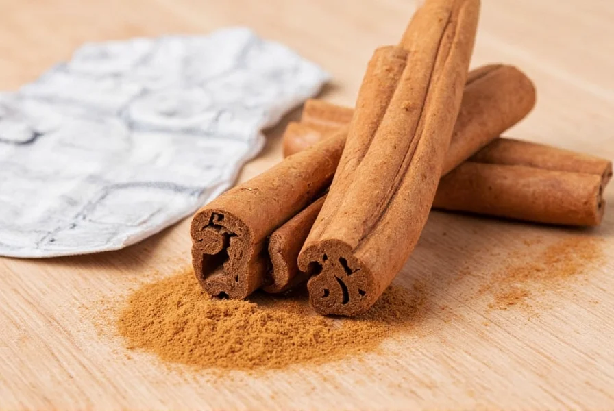 Close-up comparison of Ceylon cinnamon sticks versus cassia cinnamon sticks showing Ceylon's delicate layered structure