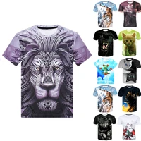 

Casual Street Tee Shirt Fashion 3D Animal T Shirt Harajuku Short Sleeve Fun T-Shirt Tiger Pattern Tshirt Cartoon Funny T Shirt