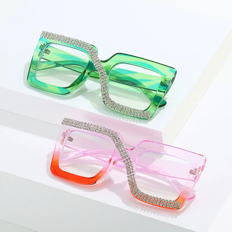 

9622 Fashionable Square Diamond Optical Retro Anti Blue Light Glasses 2023 anti blue eyeglasses frame