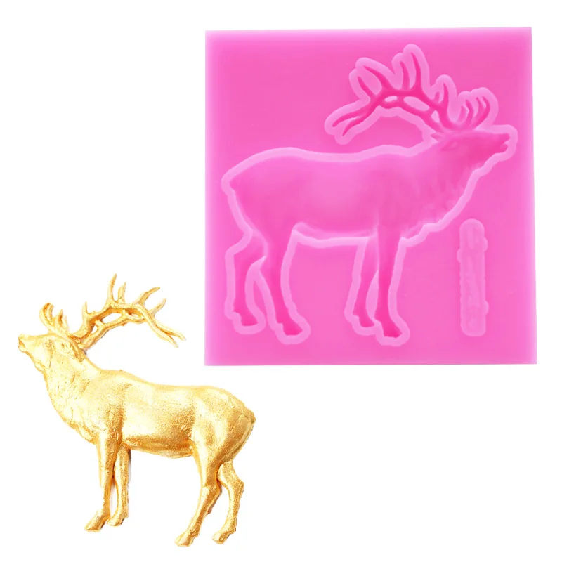 

Fondant Cake Christmas Elk Fawn Shaped Chocolate Baking Tools Cake Decorating Mold Making Crafts Bakeware Tools Accessories