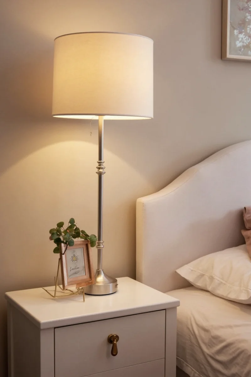 Gift-wrapped bedroom mood lamp with festive ribbon