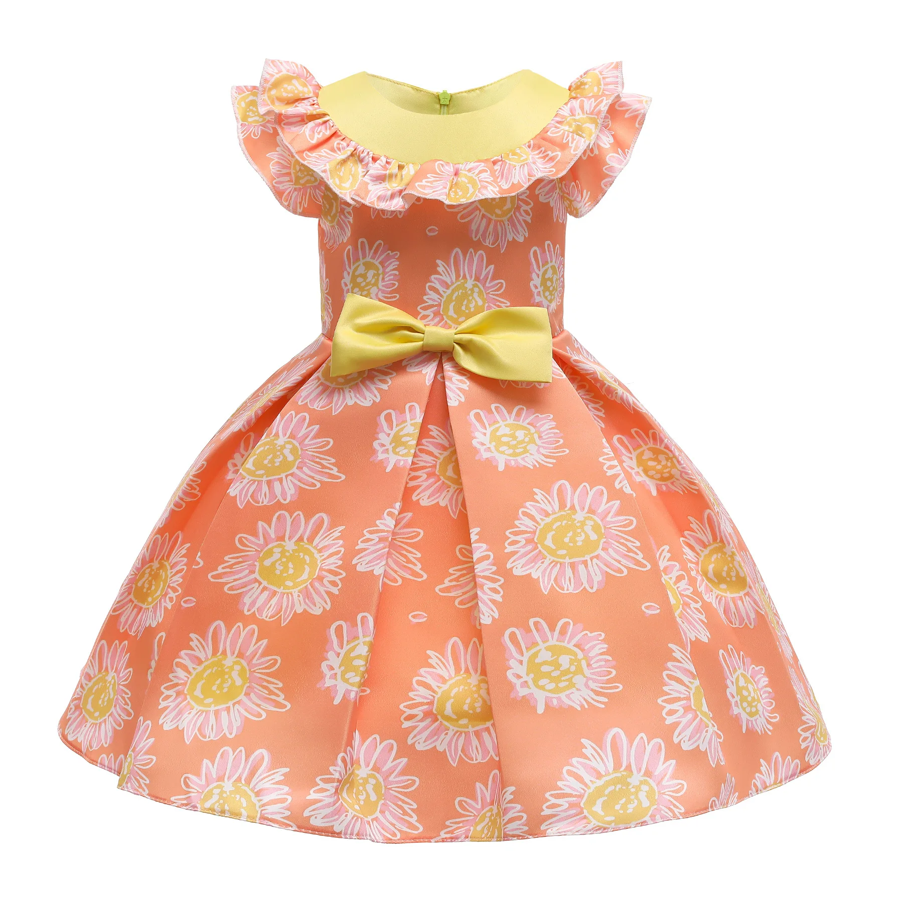 

2021 Fashion Girls Dresses Kids Flower Birthday Party Toddler Girl Clothes Frocks for Girls Kids