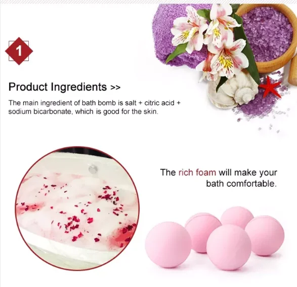 Hot Sell High Quality Private Label Organic Aroma Bath Salt Ball Spa