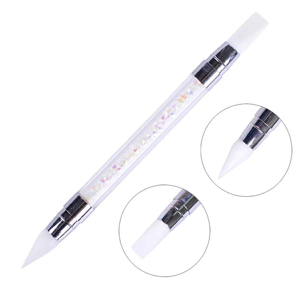 

High quality silicone Double head nail art polish pen kolinsky acrylic handle nail pen