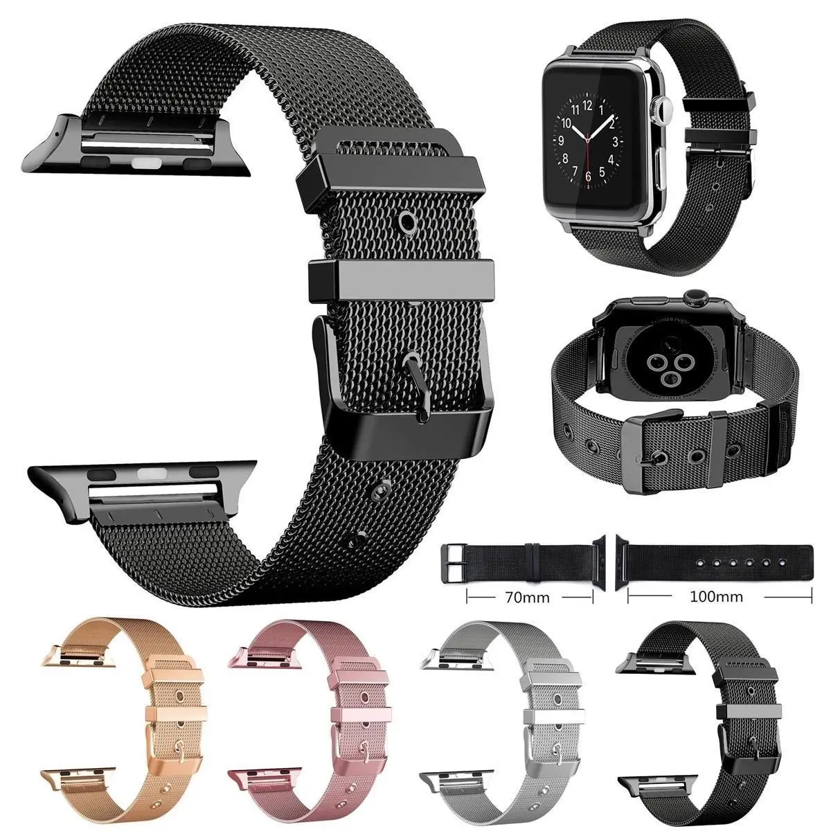

milanese strap smart bracelet band brand phone nfc wristband smart bracelet fitness brand washing machine band, Gold/pink/gray/black