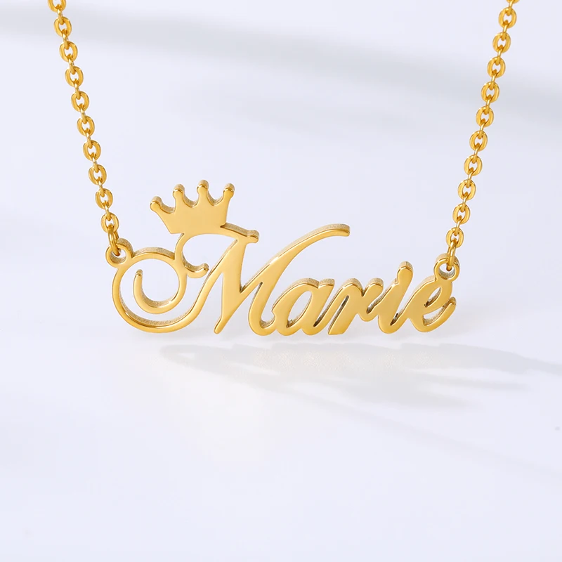 

2020 New arrivals Hot sale fashion style personalized badge necklace custom name necklace sterling silver, Gold/ silver / rose gold