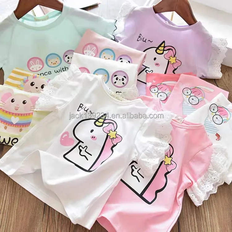 

Various patterns customized clothing short sleeve kid girl t-shirt