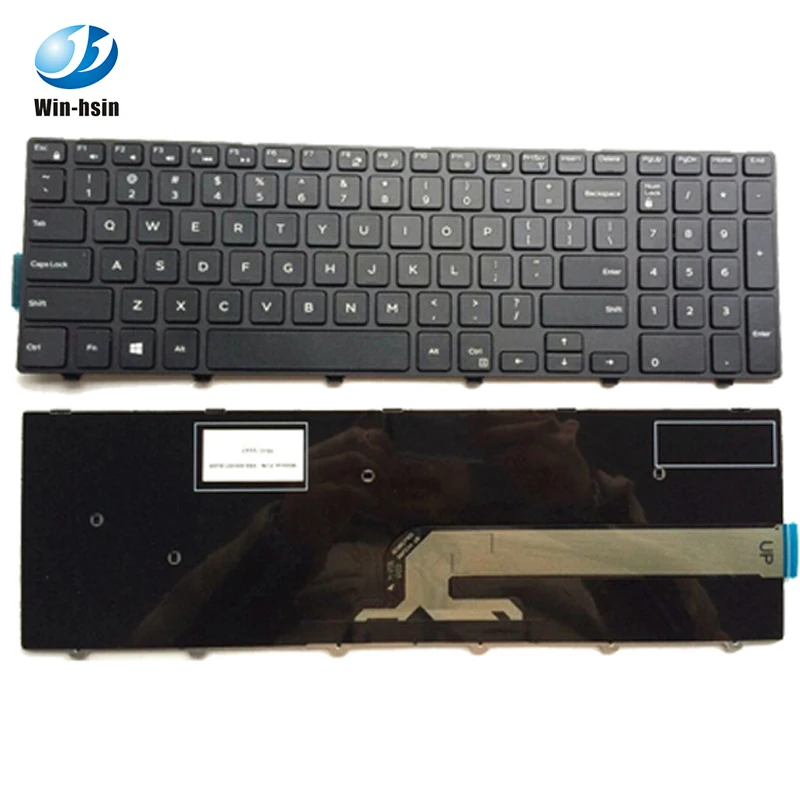 

Original us laptop internal keyboard for dell 15-3000 15-5000 15-7000 5547 3542 5545 n5547 with frame notebook laptop keyboard, Black