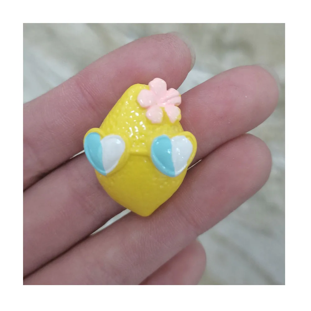 DIY Resin 3D Miniature Yellow Glam Lemon Charms Cabochon Accessories Kawaii Simulation Fruit Crafts Jewelry Making Decoration