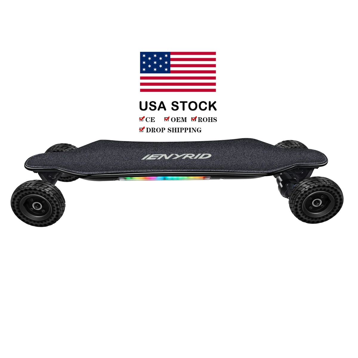 USA Warehouse 1000W*2 Dual Motor 4 wheel off road mountain electric skateboard for men