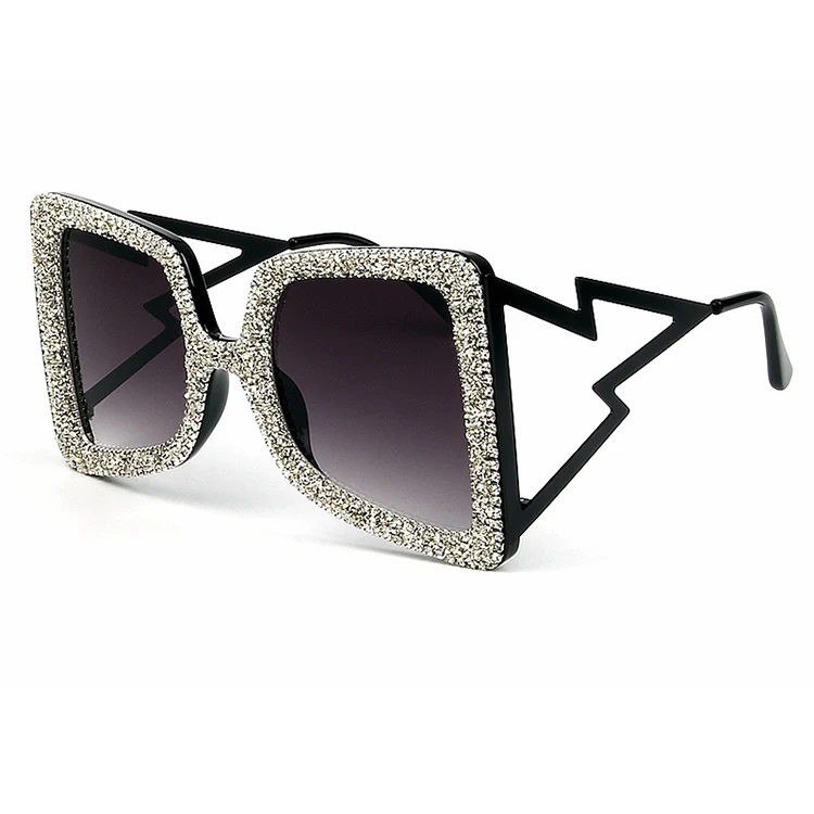 

SKYWAY Brand Designer Oversized Sunglasses Women Big Wide Temple Bling Stones Fashion Shades Uv400 Vintage Brand Glasses Oculos