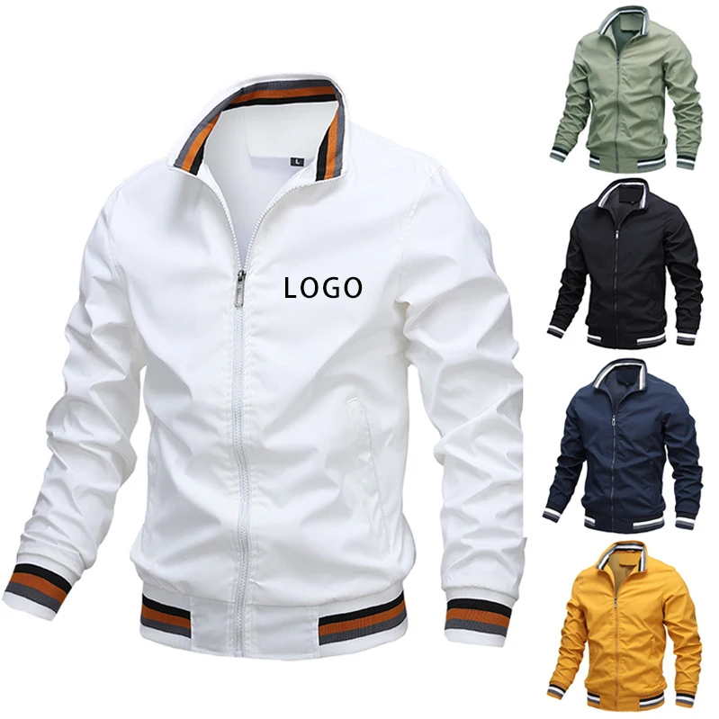 

Custom Logo private label plain thin men sport jacket baseball bomber Plus Size Jackets, Blue, white, black