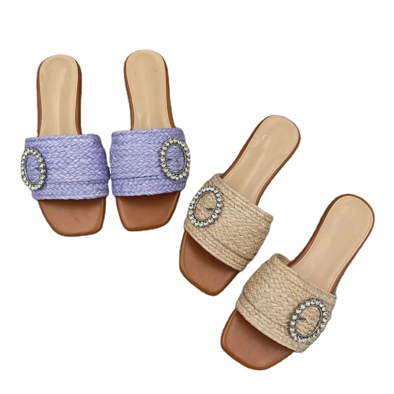 

Ladies no heel flat slipper sandals shoes women straps summer shoes